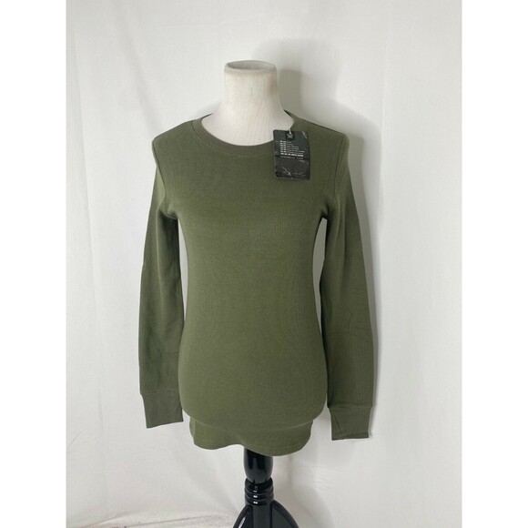 Vortex Women’s Thermal Shirt Olive Green Long Sleeve Crewneck Size Medium - Picture 2 of 10
